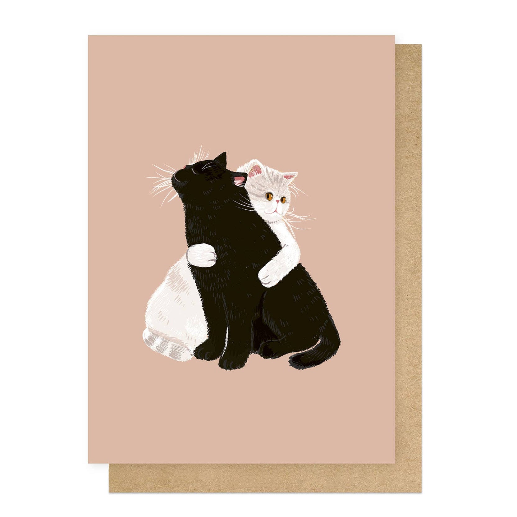 Cat Hug Greetings Card