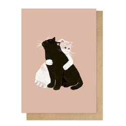 Cat Hug Greetings Card