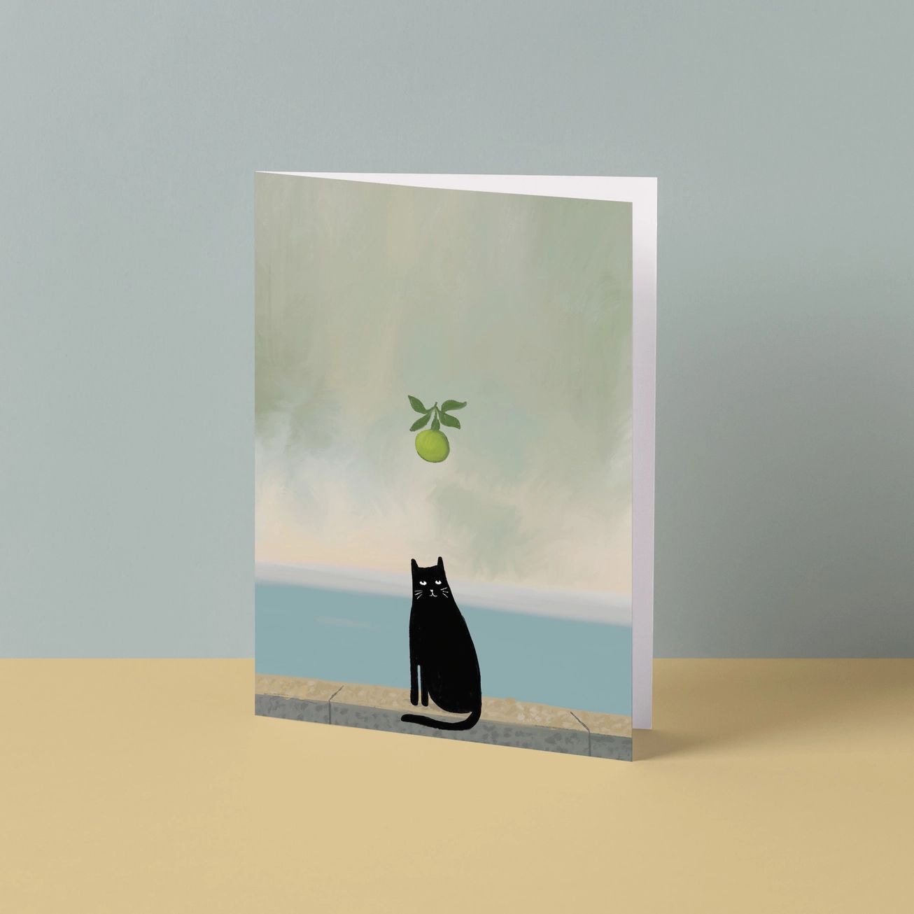 Cat and Apple Mogritte Card