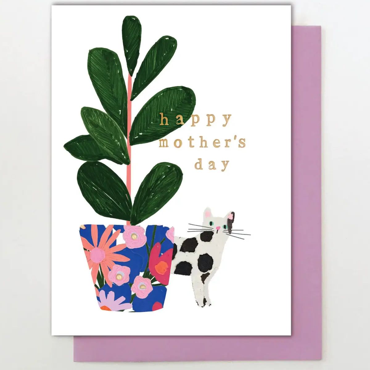 Cat & Plant Mothers Day Card