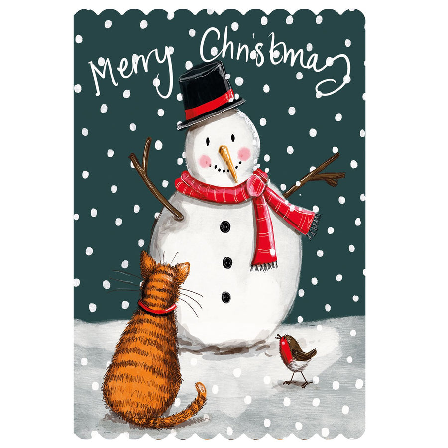 Cat and Snowman Christmas Cards, by Alex Clark