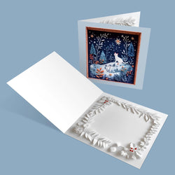 Cat and Stars Christmas 2D Print Shadow Box Card