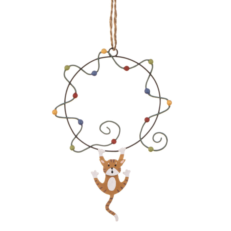 Festive Lights Ginger Kitty Hanging Decoration