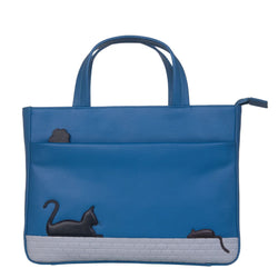 Cat and Mouse Leather Grab Bag