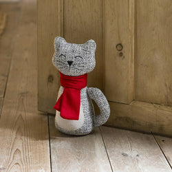 Cat in Scarf Doorstop