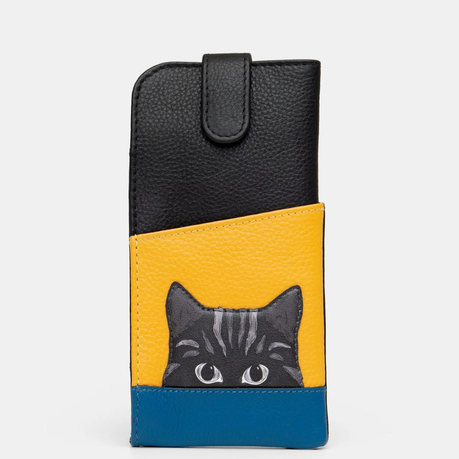 Cat Colour Block Leather Glasses Case