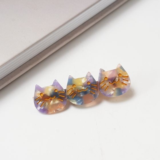 Cat Face Trio Hair Clip