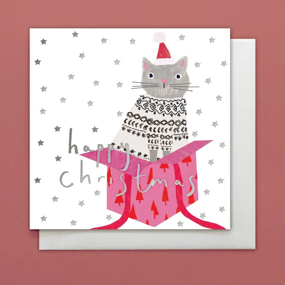 Cat in a Box Christmas Card Pack
