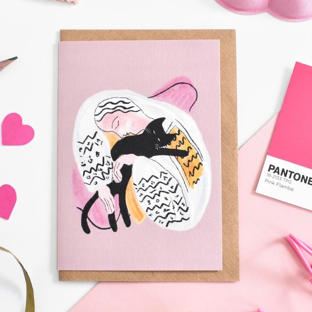 Catisse Cat Hug Artist Card