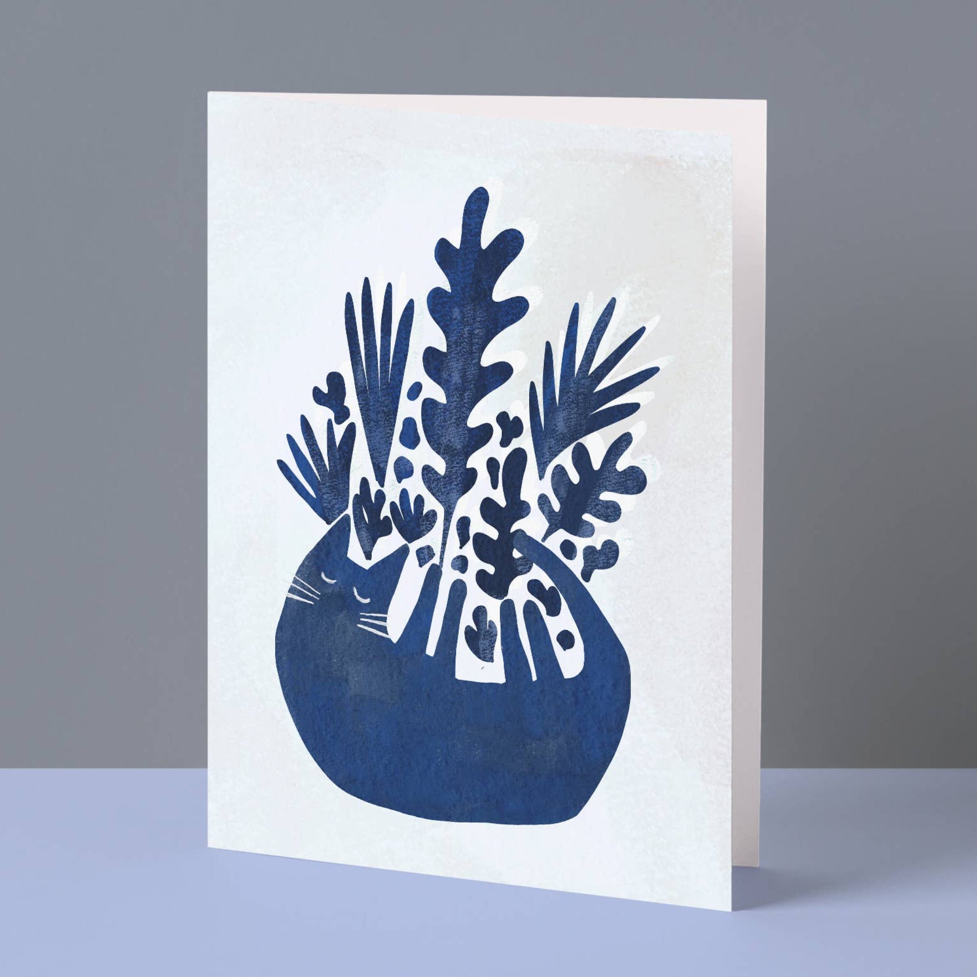 Catisse Blue Vase Greetings Card