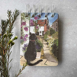 Cat on the Back Step Small Spiral Notepad