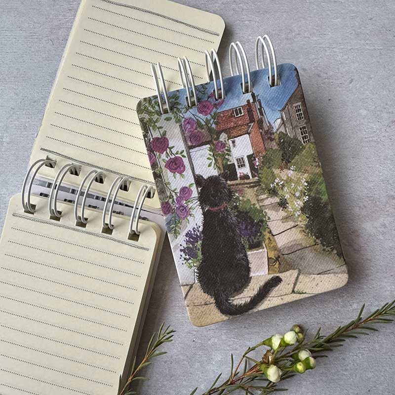 Cat on the Back Step Small Spiral Notepad