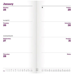 Calendar page showing dates from January 25 to January 31 on a white background.