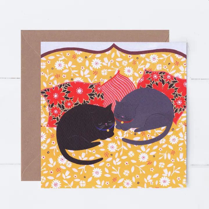 Cats Sleeping Greetings Card