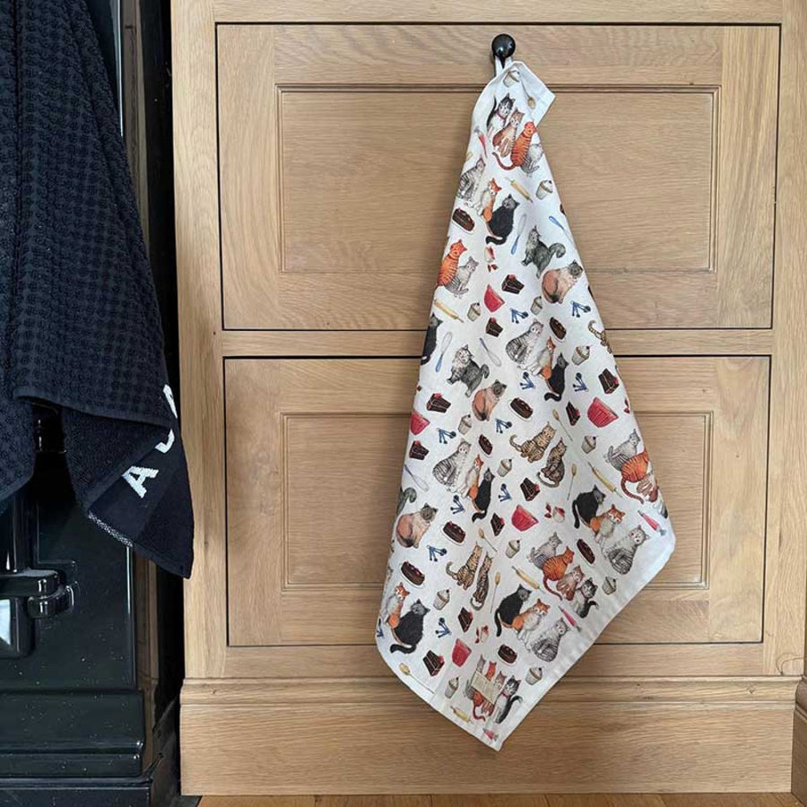 Cats and Cakes Cotton Tea Towel