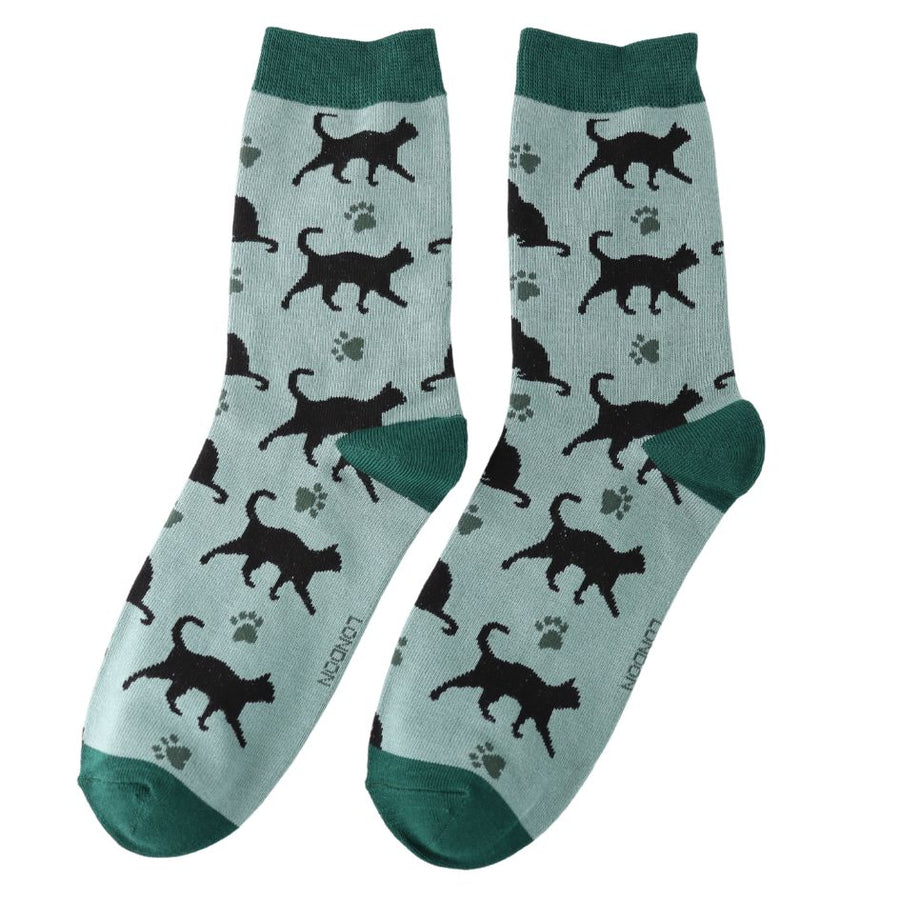 Walking Black Cat Socks, UK 3-7