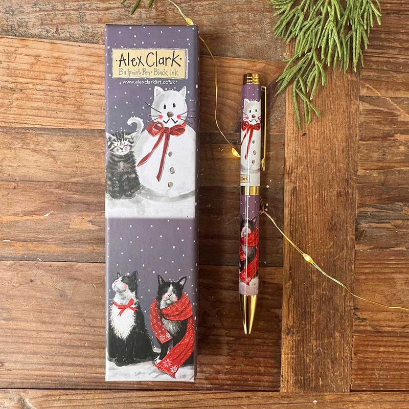 Cats & Snowman Boxed Pen