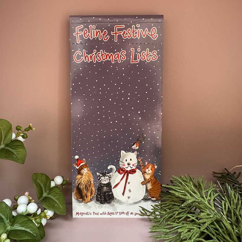 Cats & Snowman Magnetic Festive Note Pad