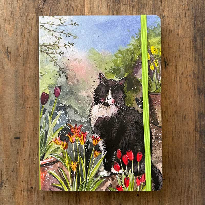 Cat and Tulips Chunky Notebook, by Alex Clark