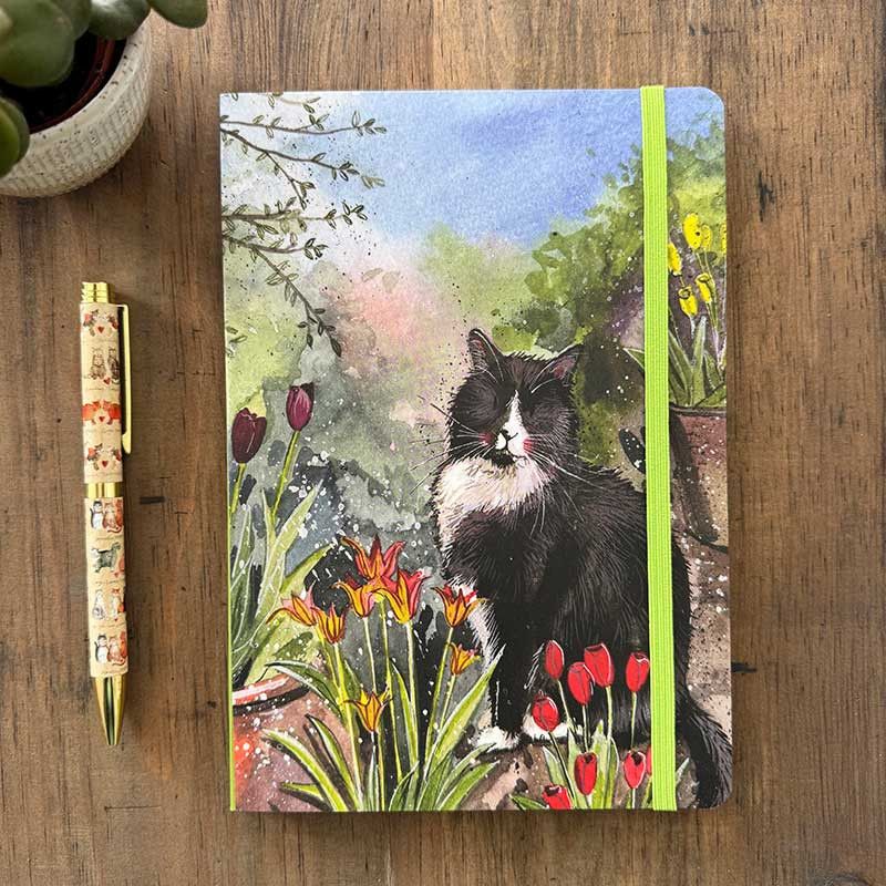 Cat and Tulips Chunky Notebook, by Alex Clark