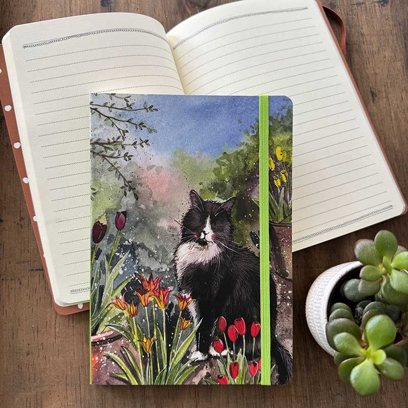 Cat and Tulips Chunky Notebook, by Alex Clark