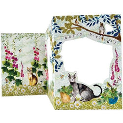 Cats and Birds Concertina Birthday Card