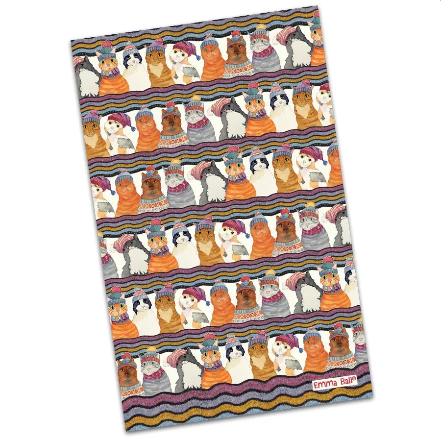 Cats in Hats Tea Towel