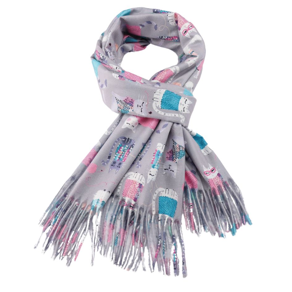 Cats in Jumpers Tassel Scarf