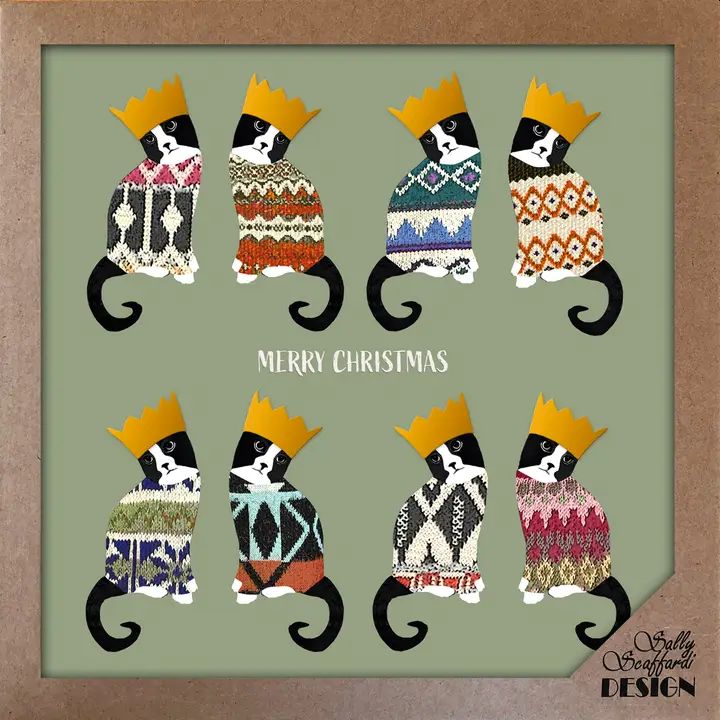 Jumper Cats Christmas Cards, pack of 8