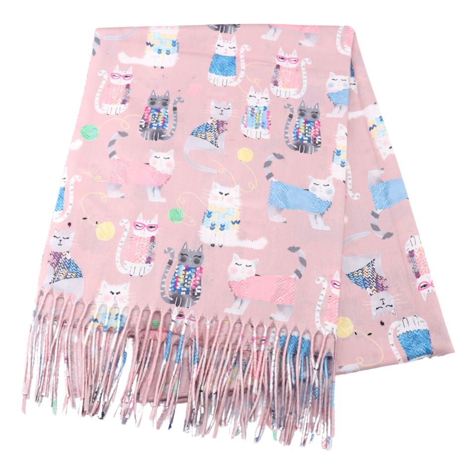 Cats in Jumpers Tassel Scarf