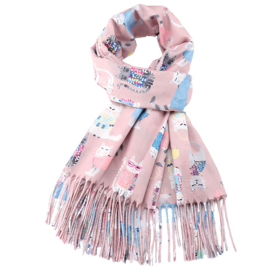 Cats in Jumpers Tassel Scarf