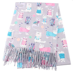 Cats in Jumpers Tassel Scarf