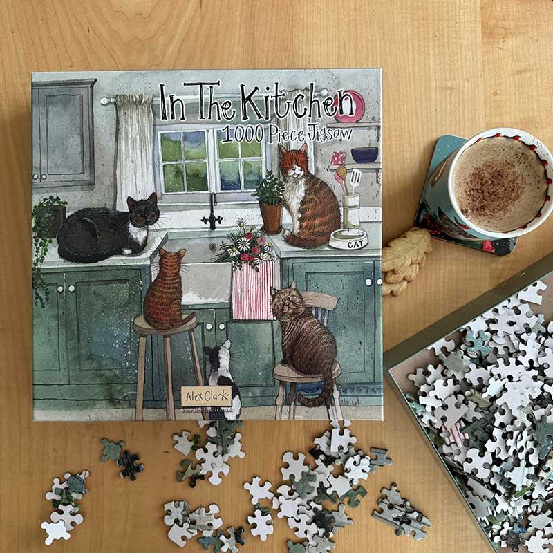 Cats in the Kitchen 1000 piece square Jigsaw, by Alex Clark