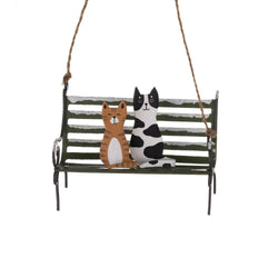 Pair of Cats on Bench Decoration