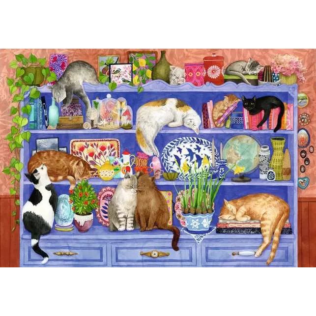 Cats on Shelves Wooden 200 Piece Jigsaw