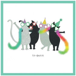 Cats with Boa Greetings Card