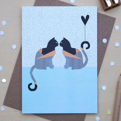 Love Cat Tails Geometric Card