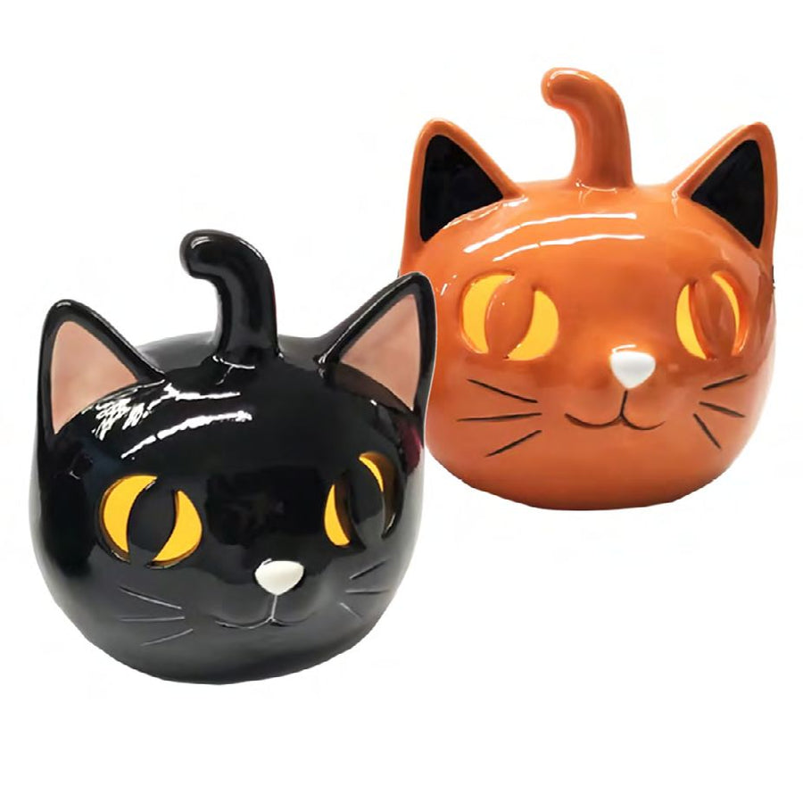 Black Cat Pumpkin Tealight Holder