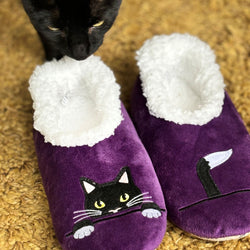 Purple Peek-a-Boo Slippers