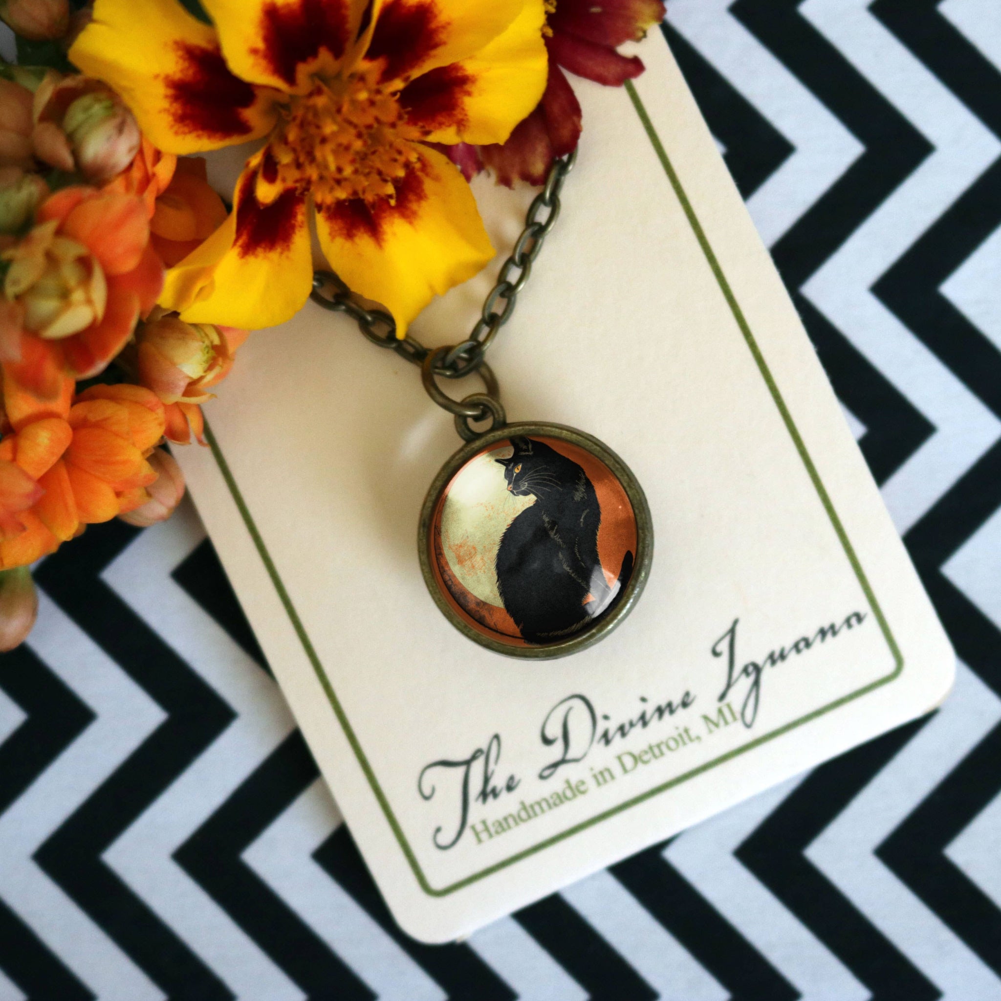 Chat Noir Reversible Pendant