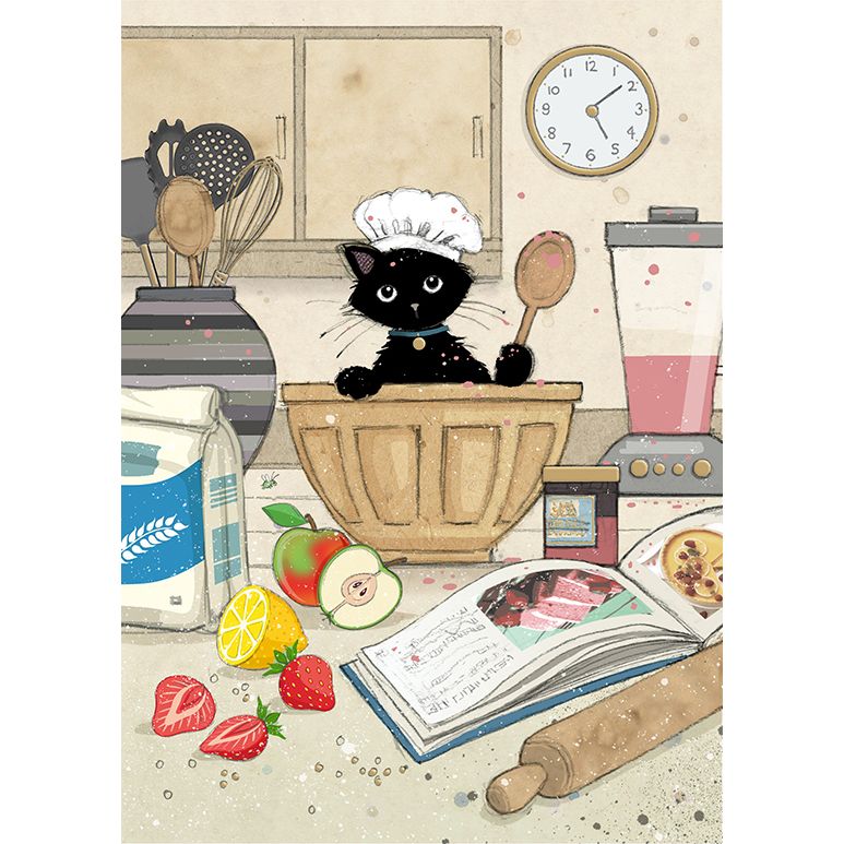 Chef Kitty Card by Bug Art