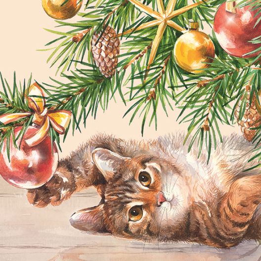 Christmas Cat Napkins