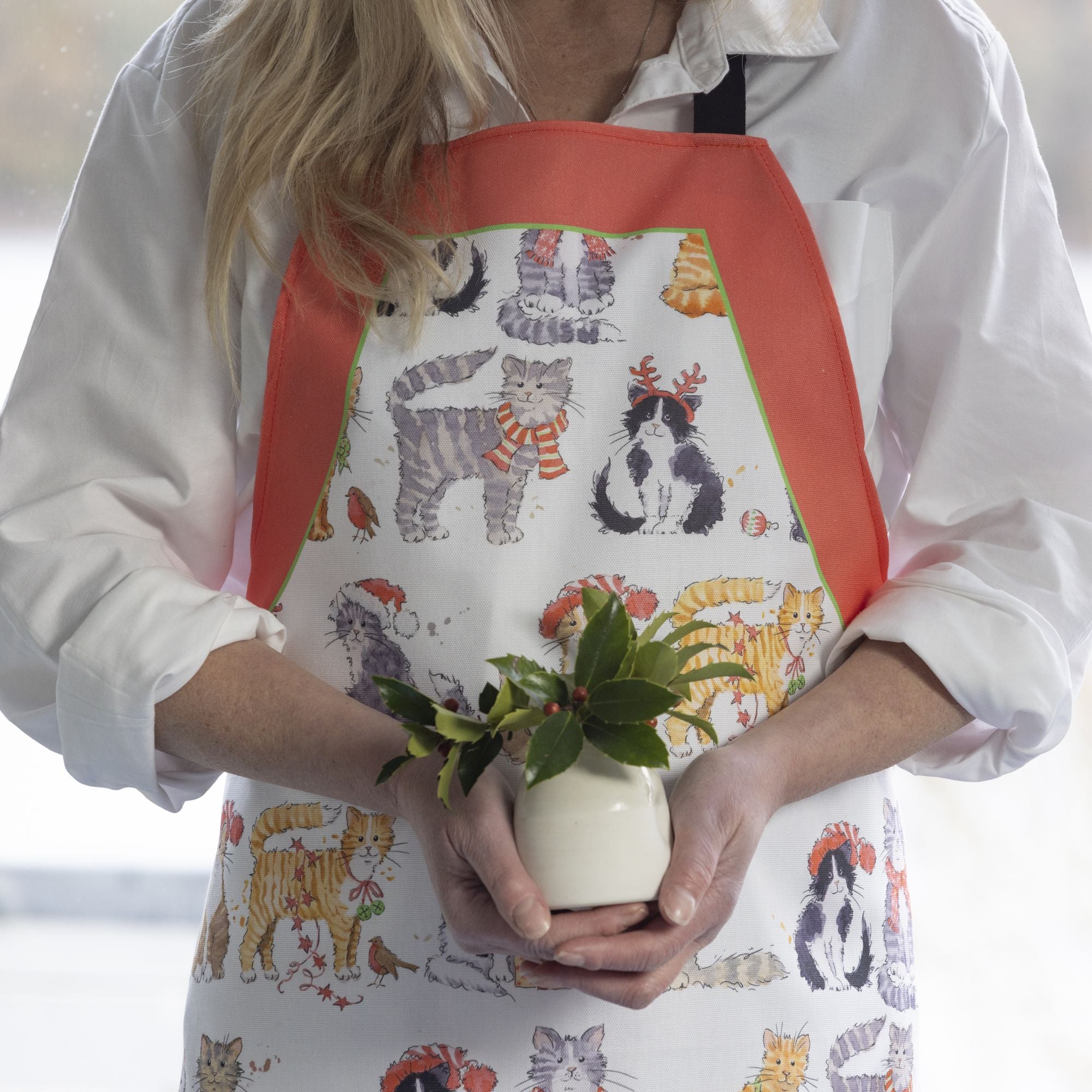 Christmas Cats Cotton Apron