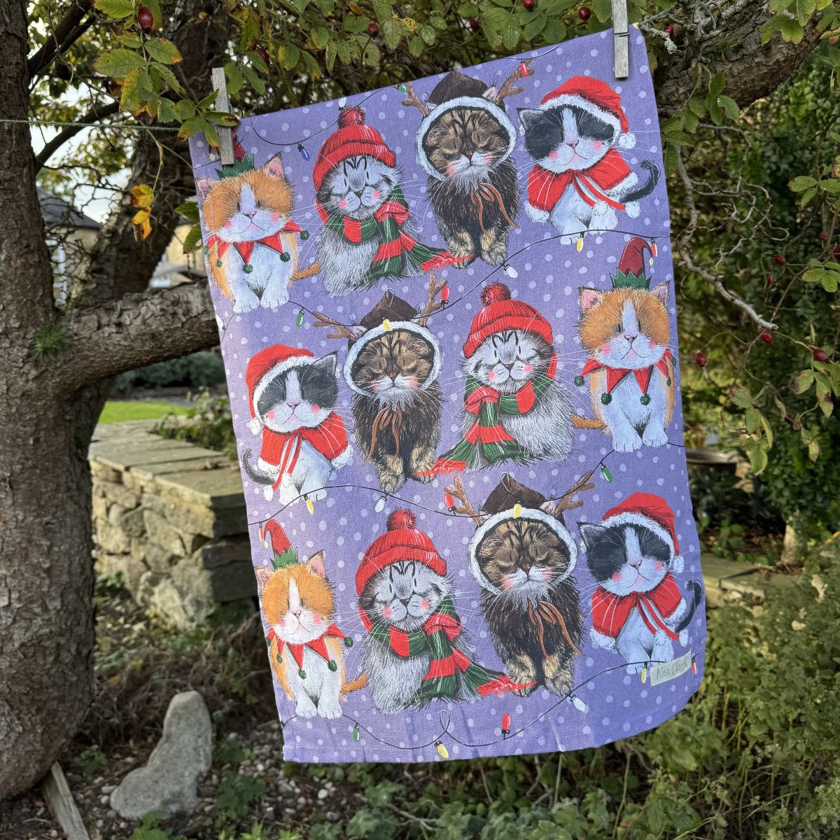 Alex Clark Christmas Cats Tea Towel