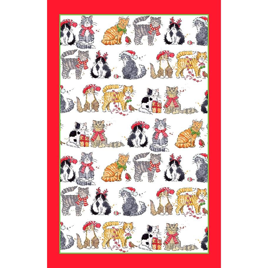 Christmas Cats Tea Towel