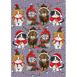 Alex Clark Christmas Cats Tea Towel