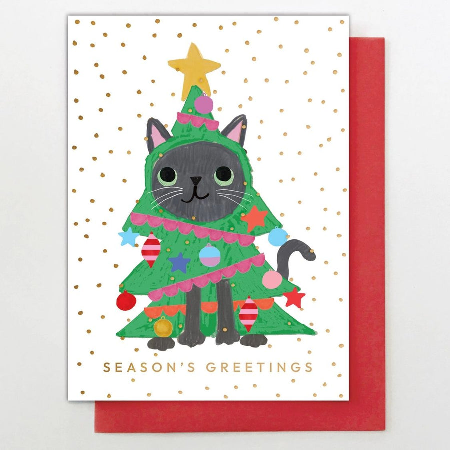 Christmas Tree Cat Card