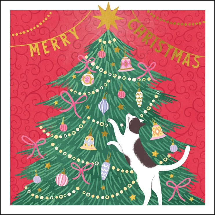 Christmas Tree Cats Charity Card Pack