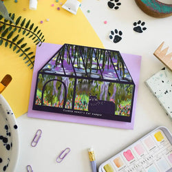 Clawed Monet Cat Garden Card