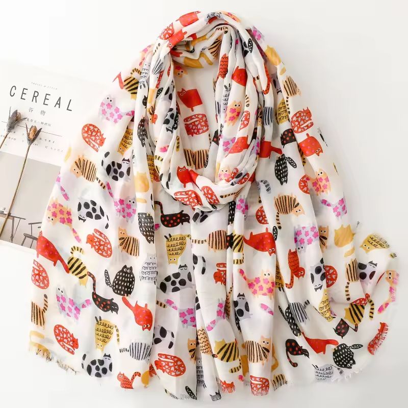 Colourful Cats Lightweight Scarf